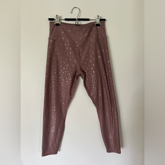 Good American Leggings Size 4 Dusk Rose Gold Leopard Print Core - Picture 3 of 10